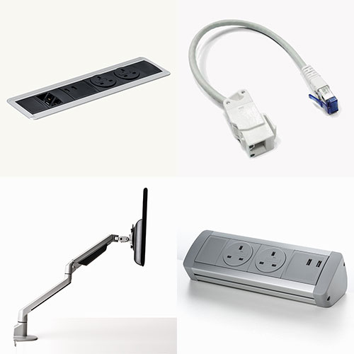 Desk Gear - Cable management accessories, power & data modules